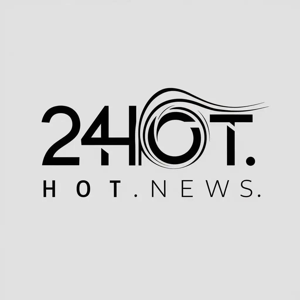 a logo design,with the text "logo for a news site named 24hot.news - the logo should be easily memorable", main symbol:news site,Moderate,be used in Internet industry,clear background