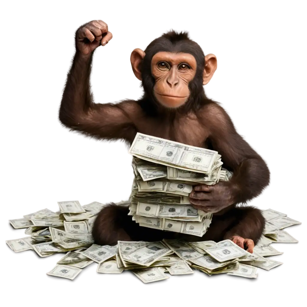 Monkey-Full-of-Money-PNG-Image-Creative-Concept-Illustration-for-Financial-Success