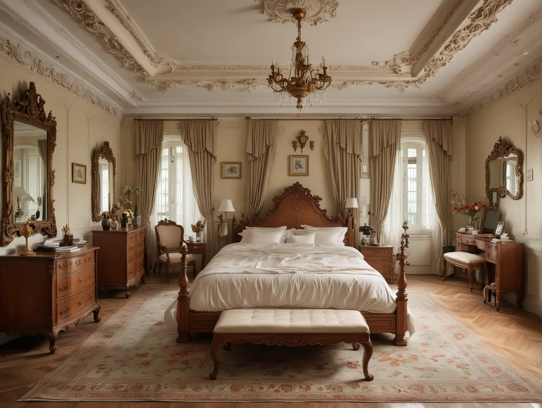 Taiwan Colonial Period Bedroom with Baroque Architecture