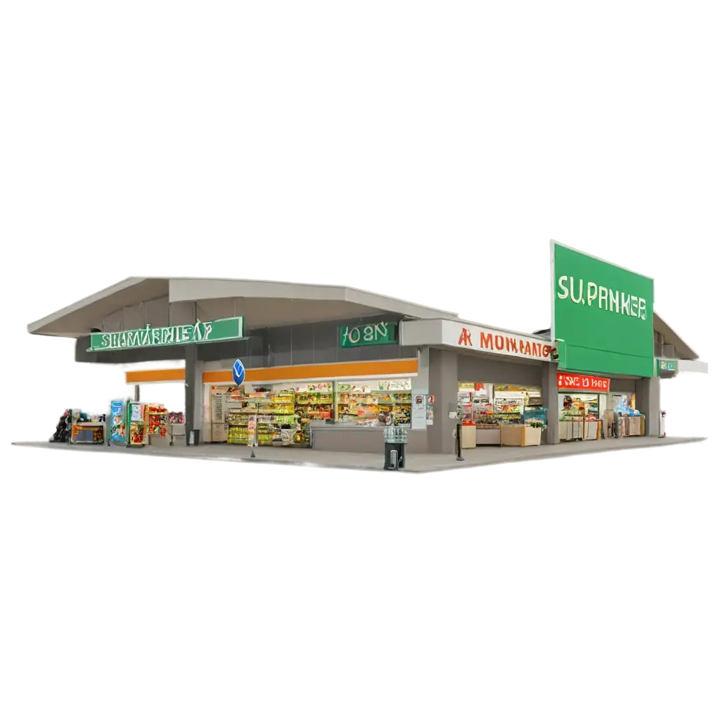 A supermarket on mountains plain