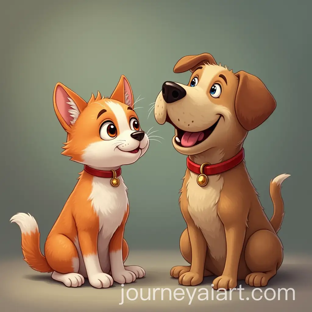 Playful-Cat-and-Dog-Interacting-in-a-Cozy-Home-Setting