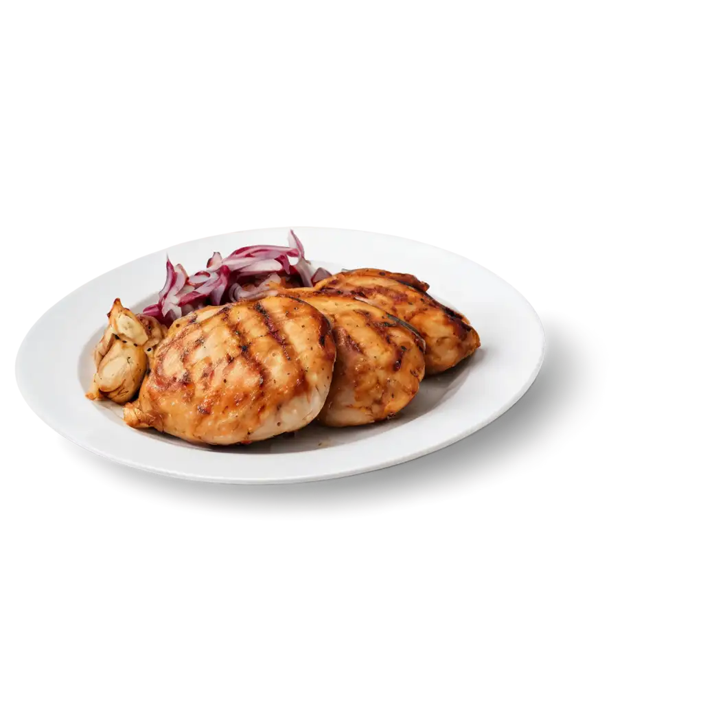 Chicken-Breast-withSEO-PNG-Image-Analysis-Onions-on-a-White-Plate-PNG-HighQuality-Image-for-Food-Content