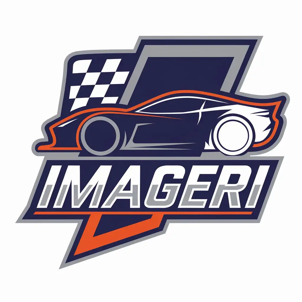 a vector logo design,with the text "imageri", main symbol:Racing Car Outline,Moderate,be used in Automotive industry,clear background