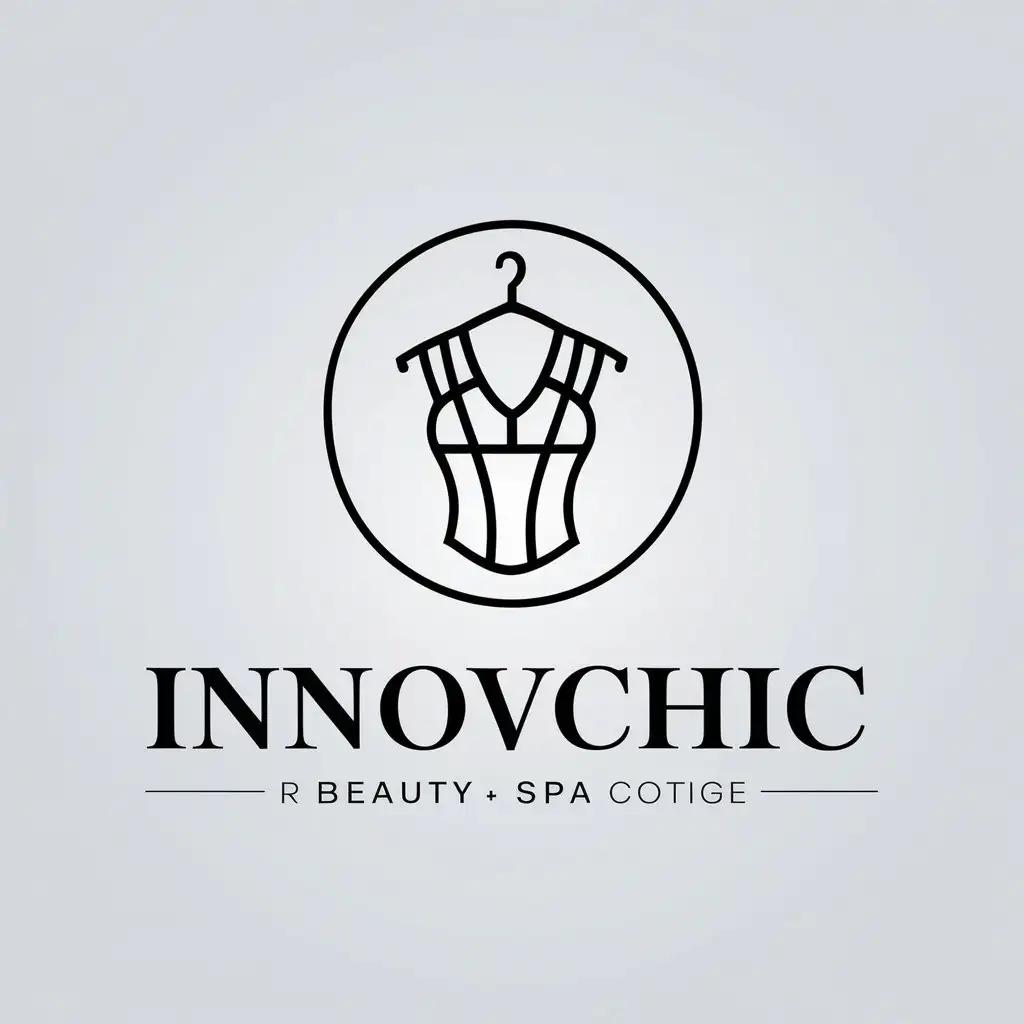 a vector logo design,with the text "InnovChic", main symbol:women's clothing,Moderate,be used in Beauty Spa industry,clear background