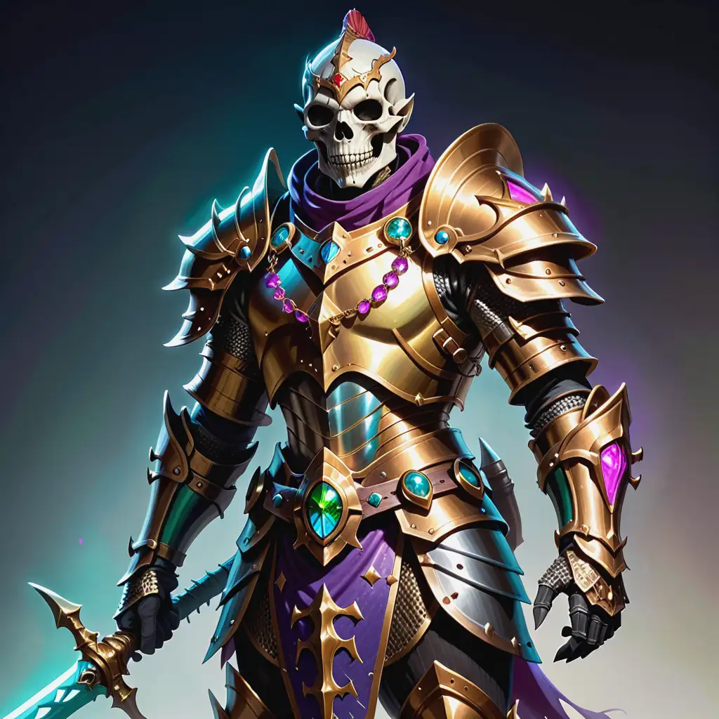 Fantasy Dungeons and Dragons Skeletal Warrior Knight with Living Armor