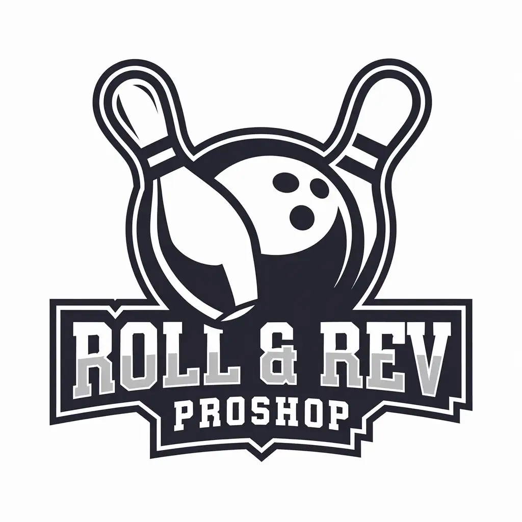 LOGO Design for Roll Rev ProShop Bowling Proshop Symbol with Modern and Clear Design