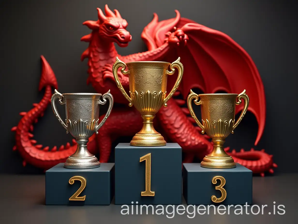 Podium-with-TAI-Art-Prompt-Expansionrophies-and-Metallic-Red-Dragon-in-the-Background