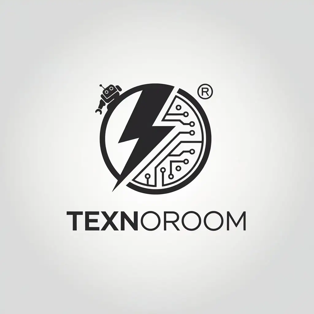 a vector logo design,with the text "Texnoroom", main symbol:gadget store,Minimalistic,be used in Technology industry,clear background