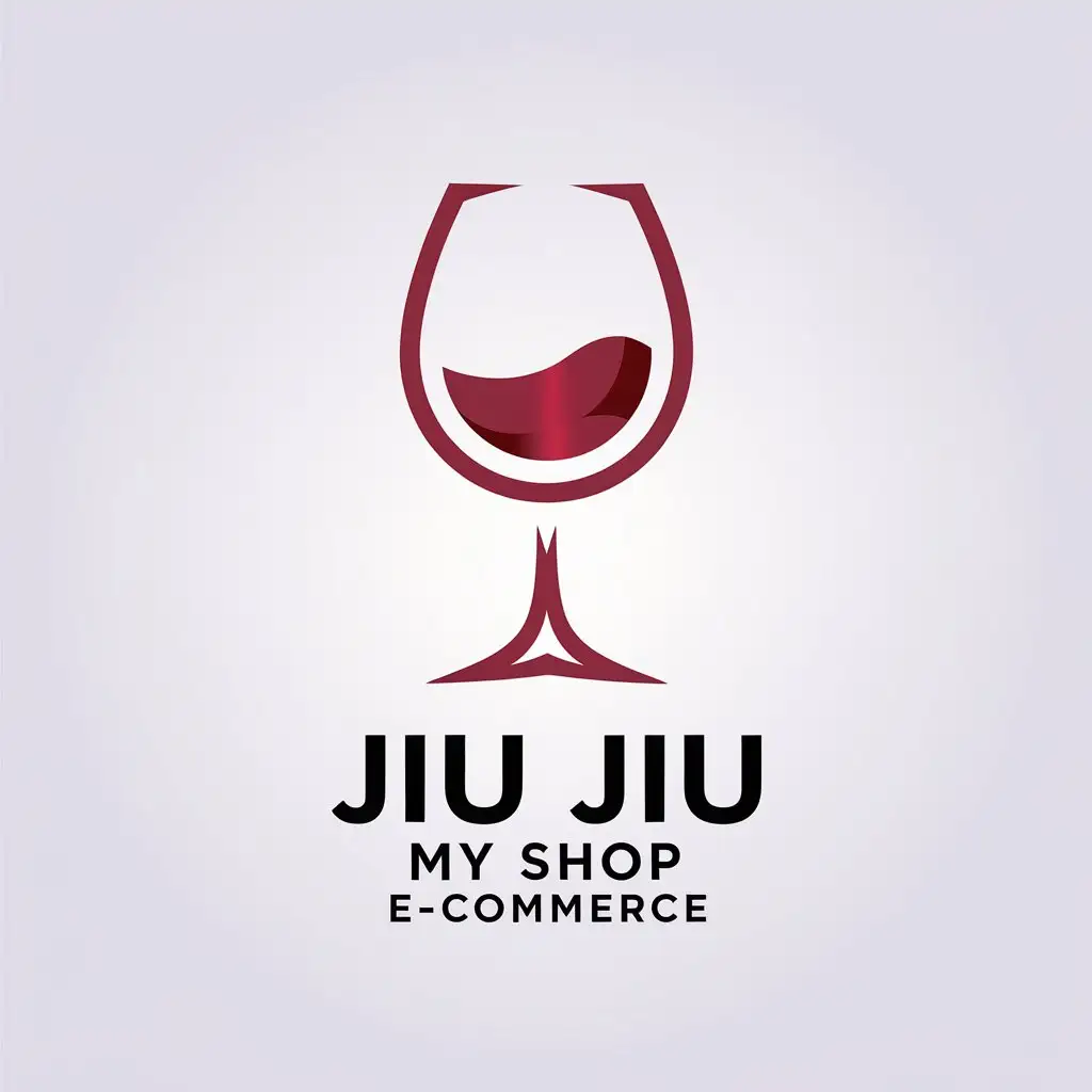 LOGO-Design-for-Jiu-Jiu-My-Shop-ECommerce-Red-Wine-Theme-with-Minimalistic-Style