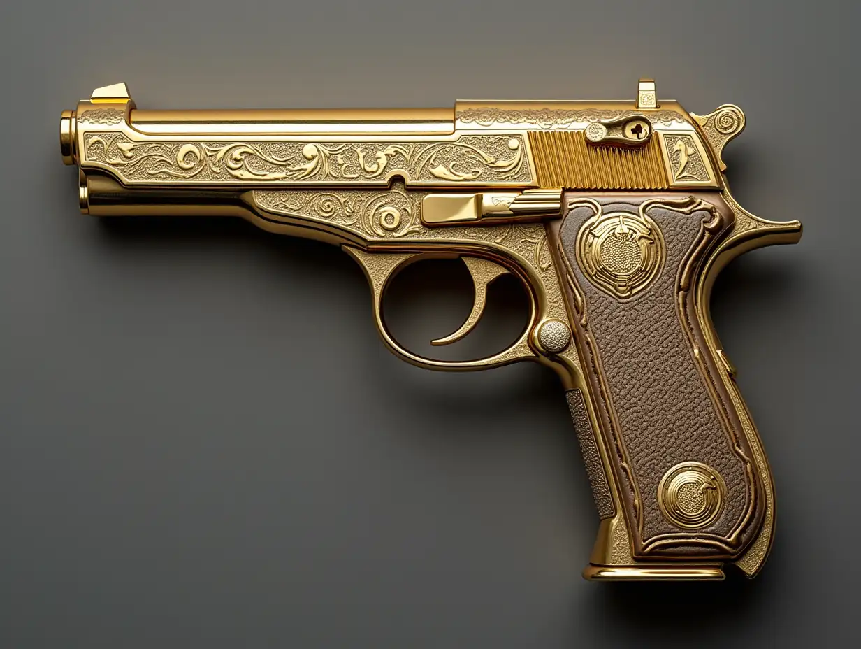 CI beautiful pistol Gold and Silver