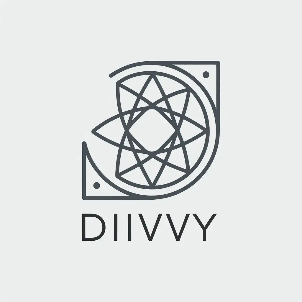 LOGO Design for Diivvy Minimalistic Fibonacci Spiral with Clear Background