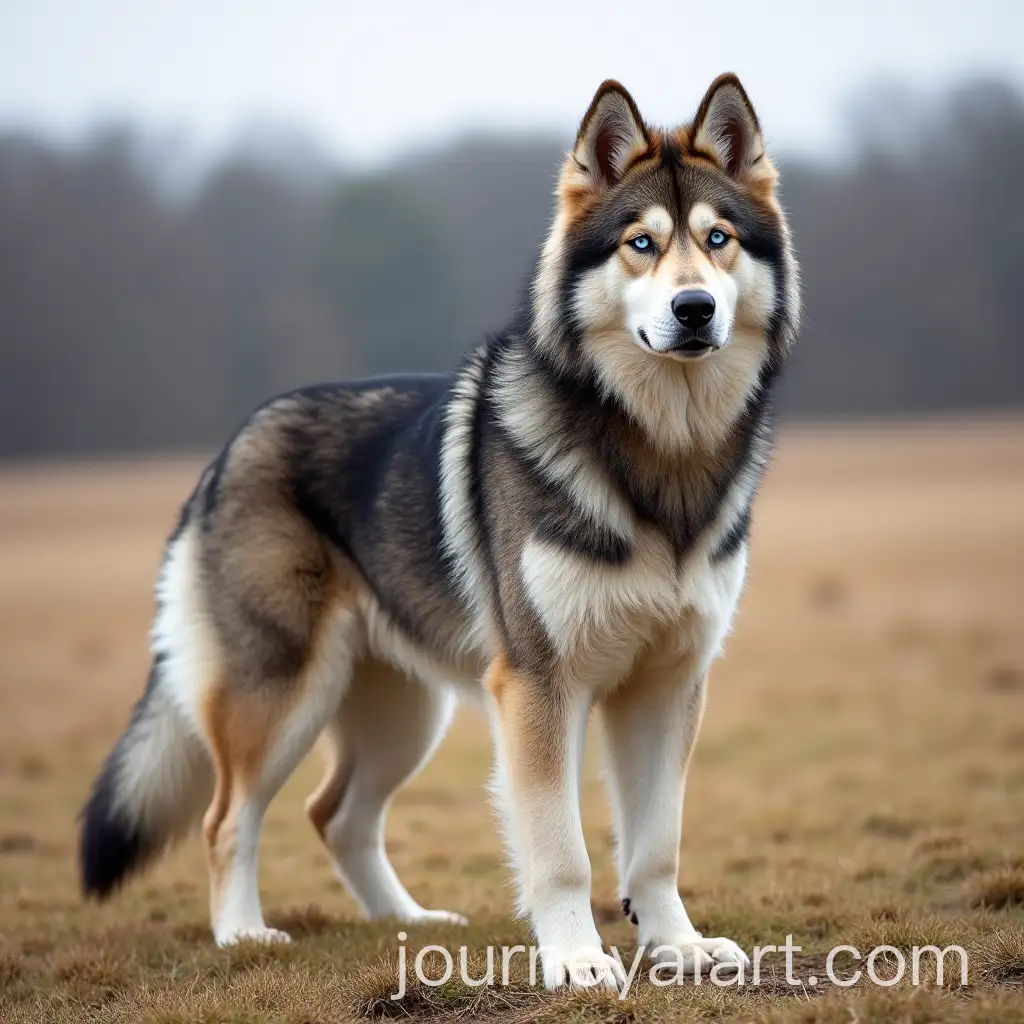 Hybrid-Dog-with-Husky-and-German-Shepherd-Traits-in-an-Open-Field