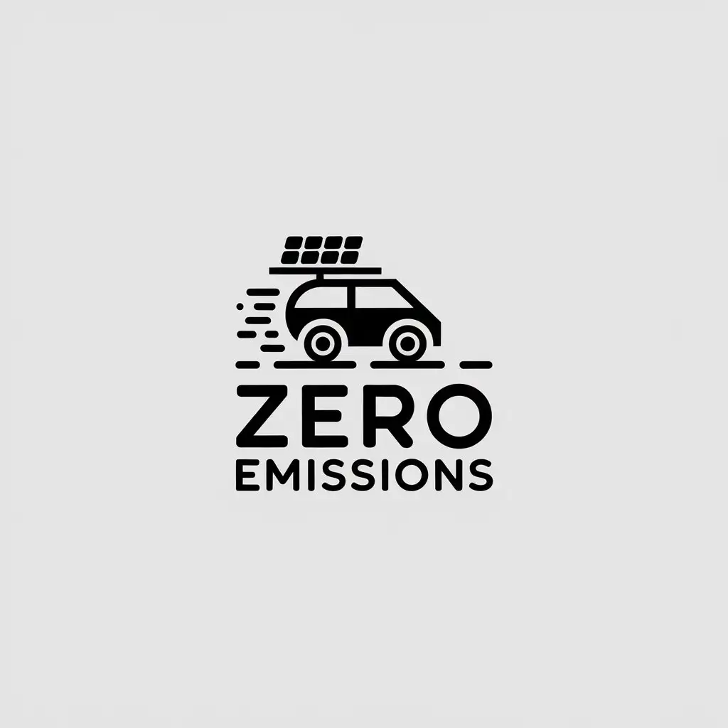 LOGO Design for Zero Emissions Small Vehicle Powered by Renewable Energy Minimalistic Style for Automotive Industry