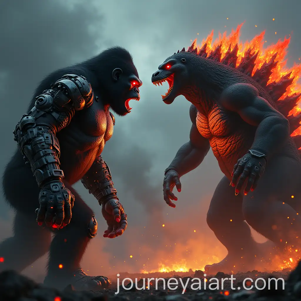 Epic-Battle-Between-Cybernetic-King-Kong-and-FireInfused-Godzilla-in-Stormy-Battlefield