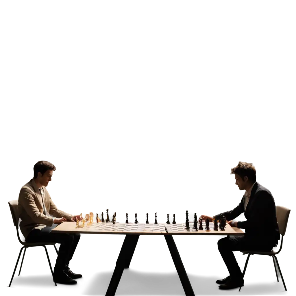 Chess-Players-in-Shadows-A-PNG-Image-Capturing-Strategic-Depth-and-Imagination