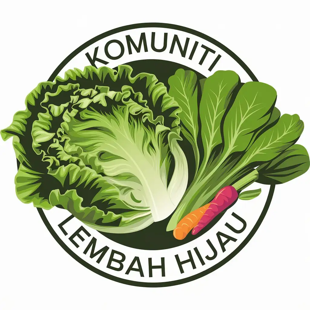 LOGO Design for KOMUNITI LEMBAH HIJAU Vector Logo Featuring Vegetables for Home Family Industry