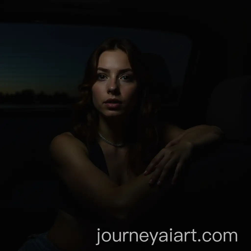 Dark-Mood-Portrait-on-Car-Back-Seat-at-Night