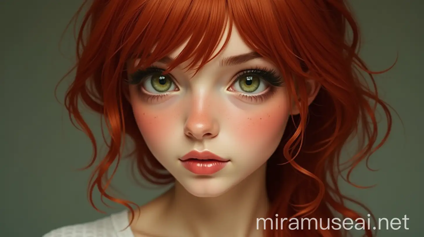 Stunning Redhead with Emerald Eyes