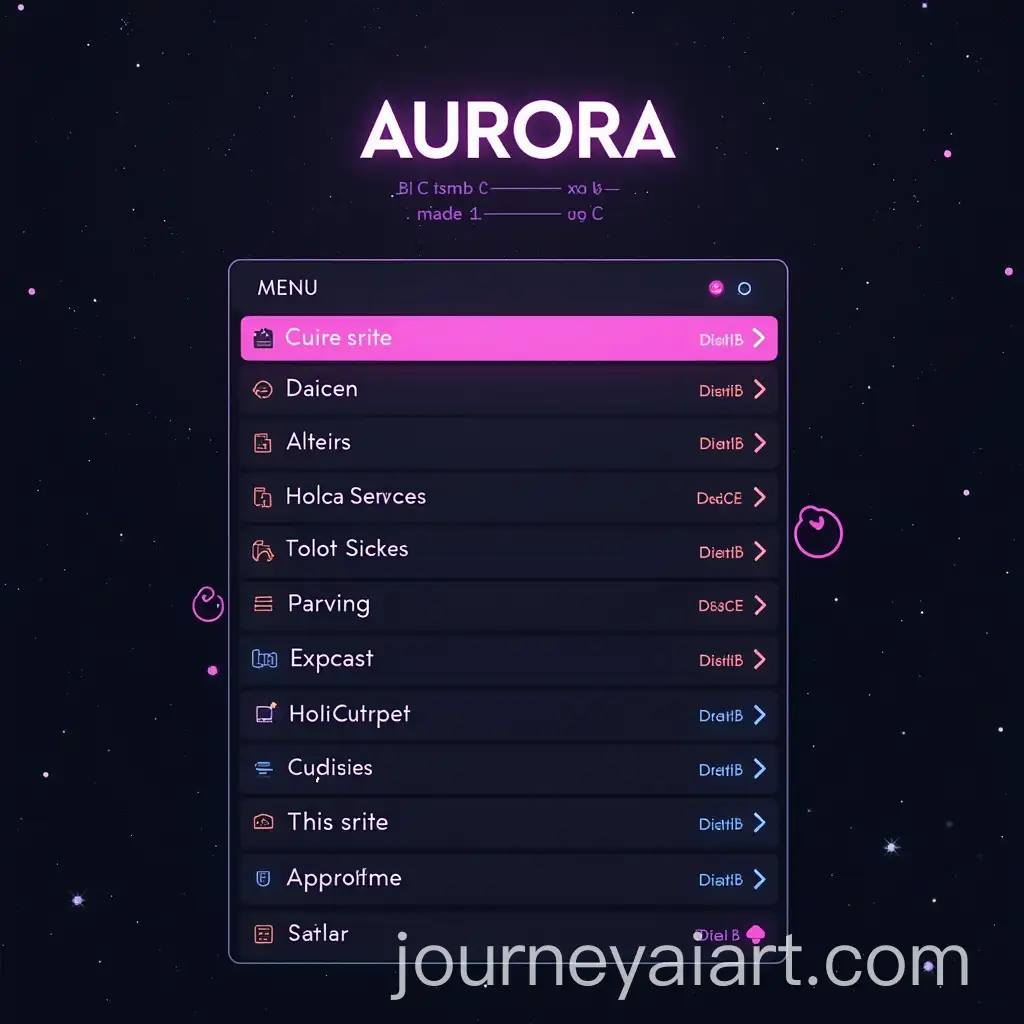 Aurora-Console-Menu-Interface-with-Sleek-Design-and-Interactive-Features