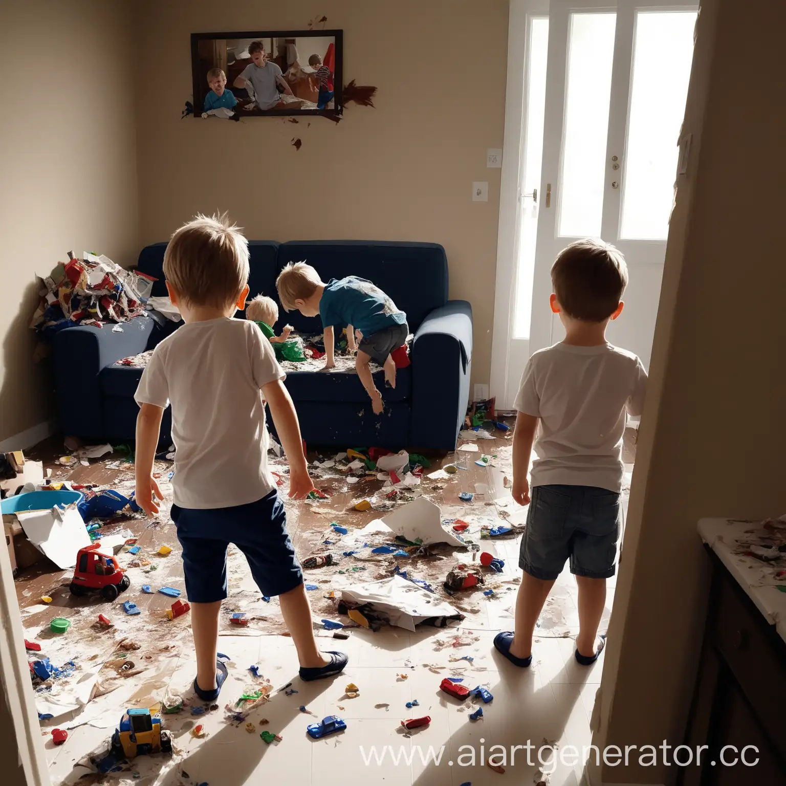 Boys-Creating-Chaos-Mischievous-Scene-of-Kids-Making-Mess