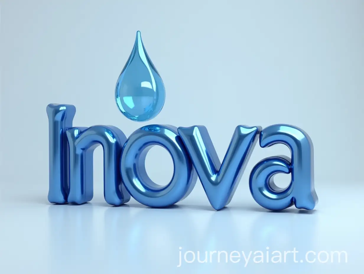 3D-Metallic-Blue-Inova-Logo-with-Water-Drop-Design