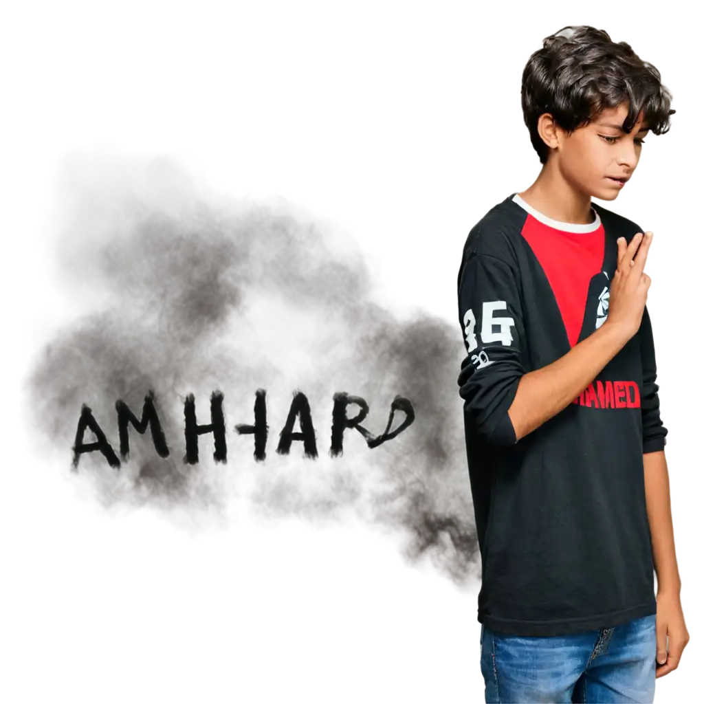 PNG-Image-of-14YearOld-Boy-Named-Ahmed-Written-in-Smoke-Creative-Concept-for-Visual-Representation