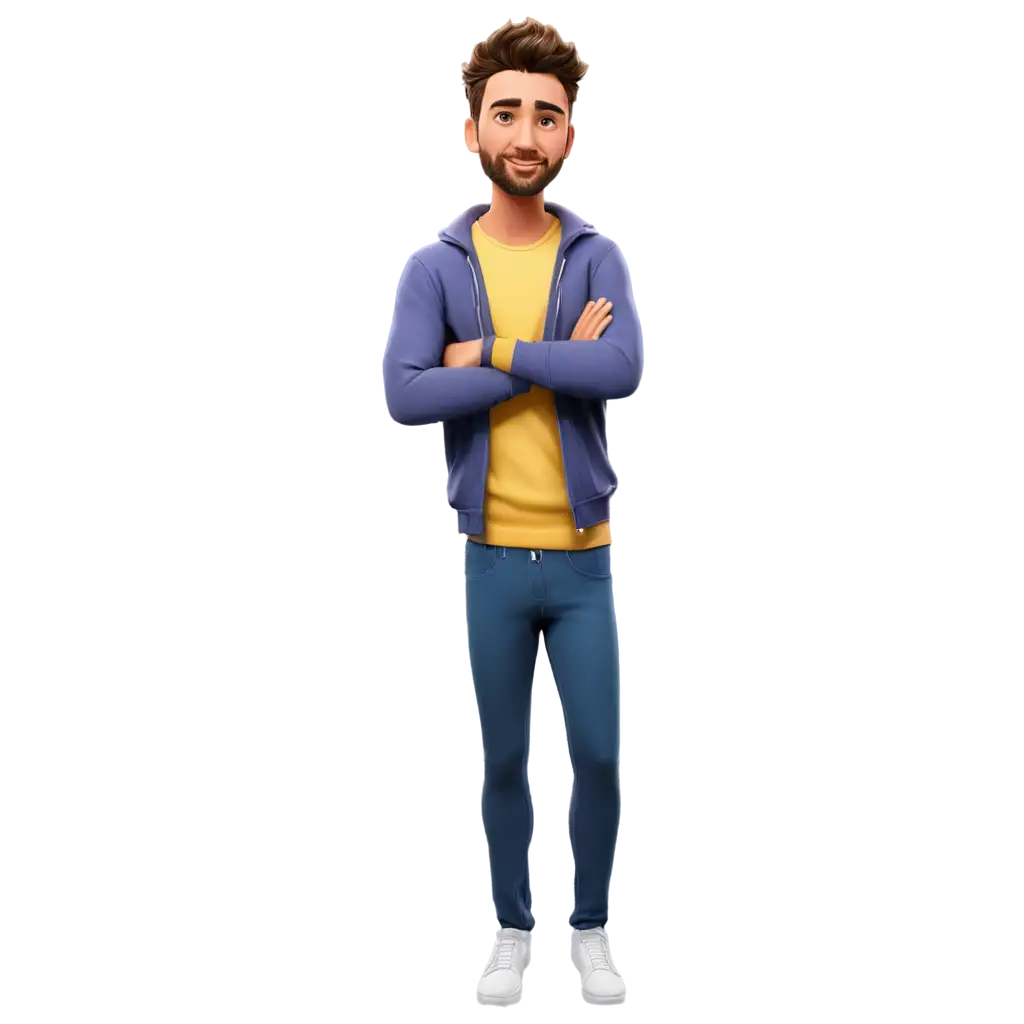 Create a male avatar for a Testemotional post. colorful. With the top showing through the chest.