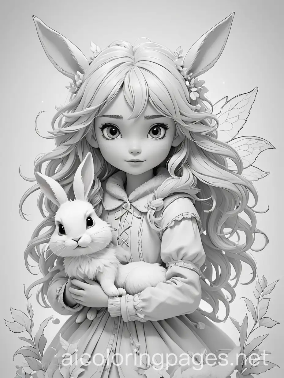 Winter-Fairy-Creature-and-Rabbit-Coloring-Page-for-Kids