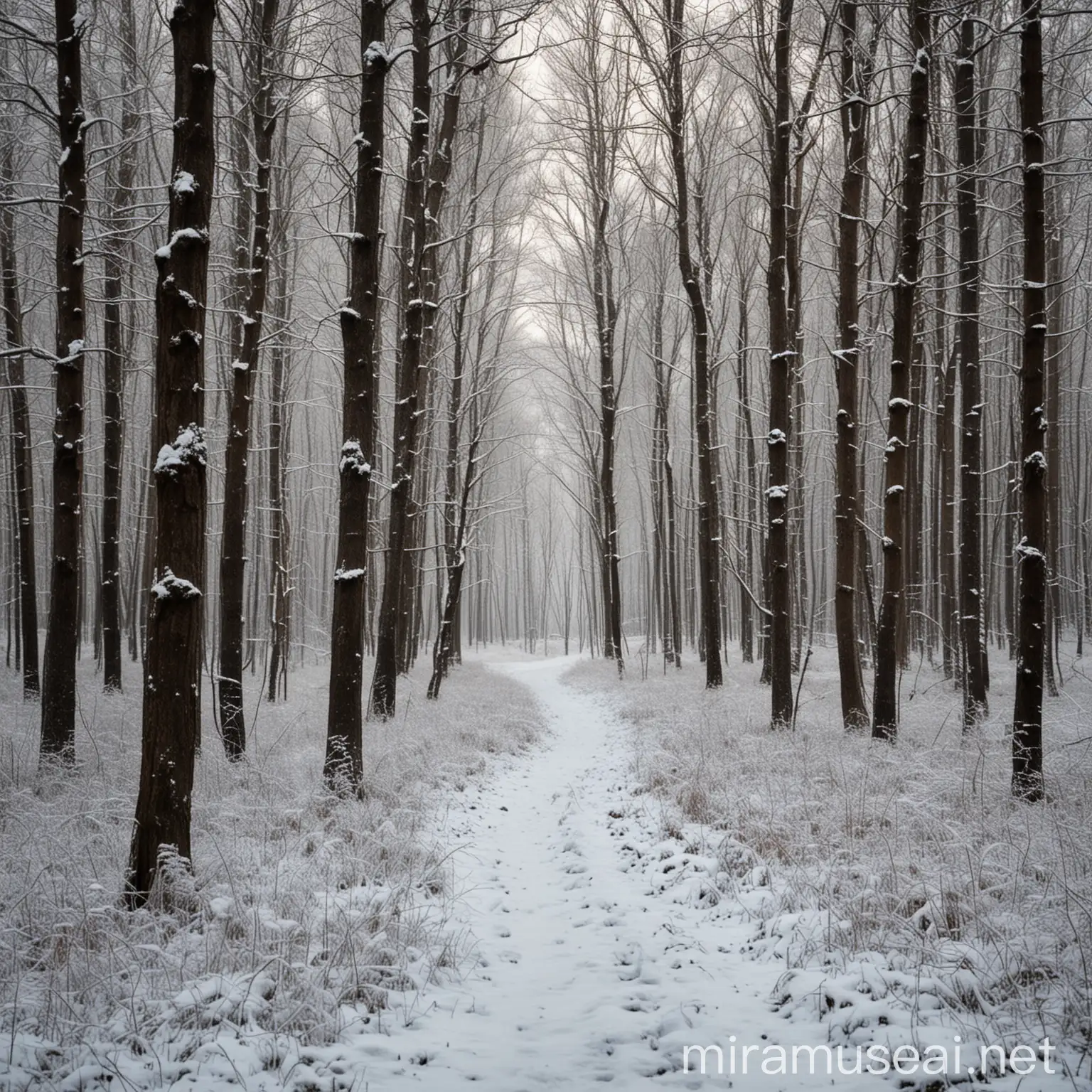 Snowcovered Winter Forest Landscape