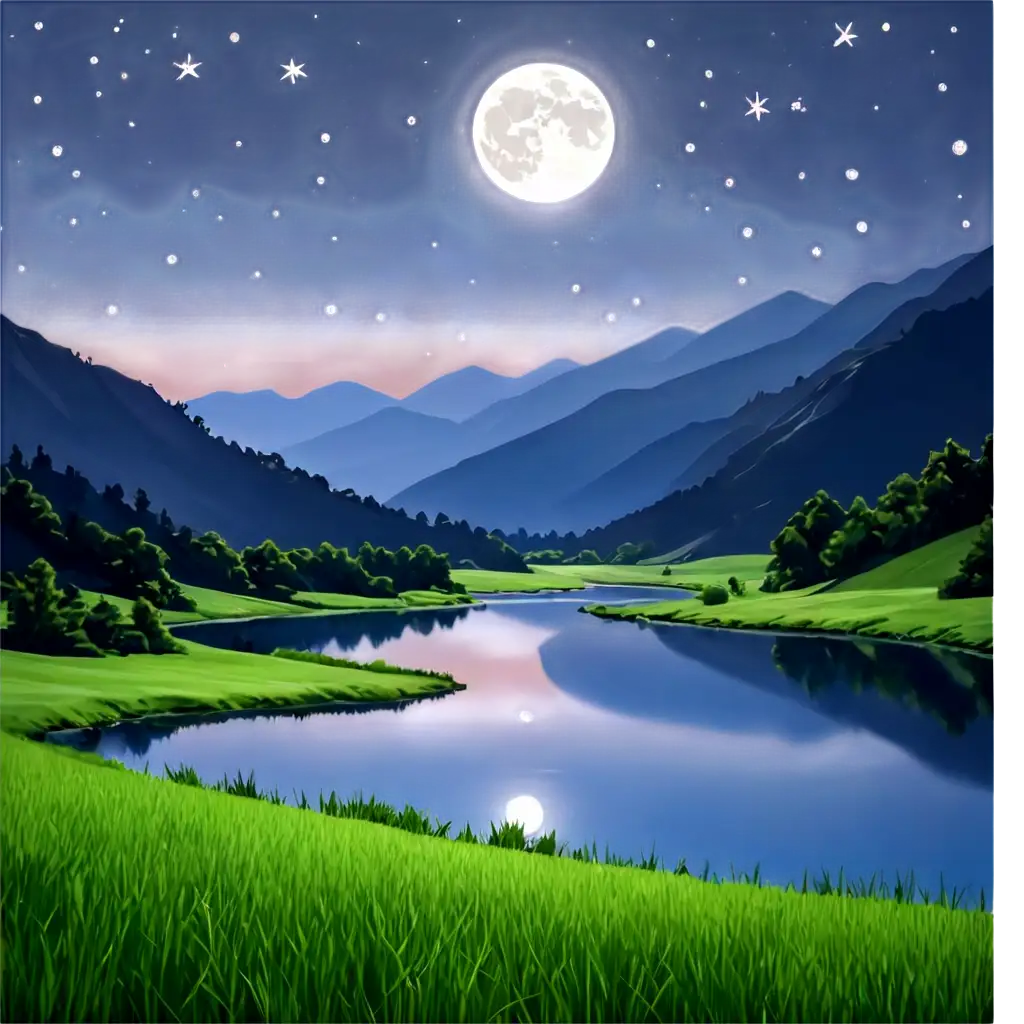 Serene-Night-Landscape-PNG-with-Full-Moon-and-Mountain-Views-HighQuality-Image-for-Digital-Projects