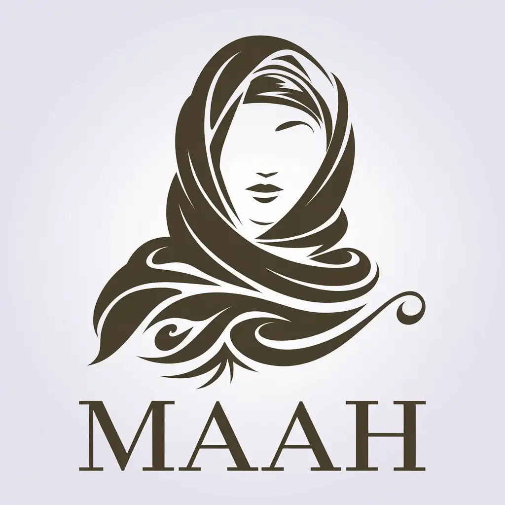 LOGO Design for Maah Elegant Scarf Women Symbol with Complex and Beautiful Design for Retail Industry