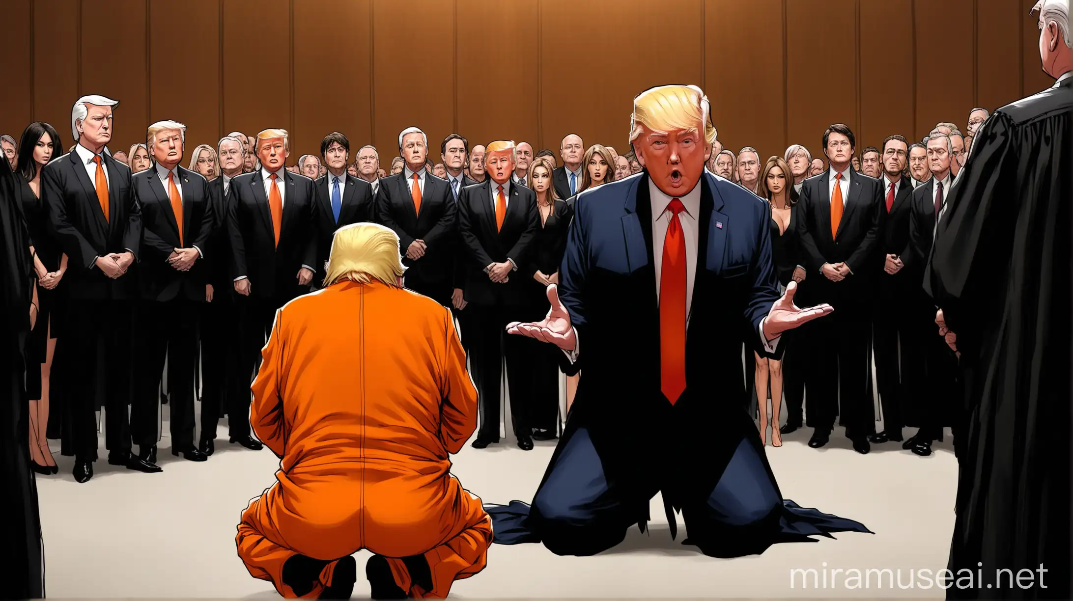 Donald Trump Begging Judge in Orange Jumpsuit