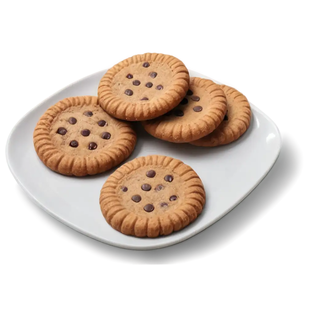 Cookie-on-a-White-Plate-PNG-HighQuality-Image-for-Various-Applications