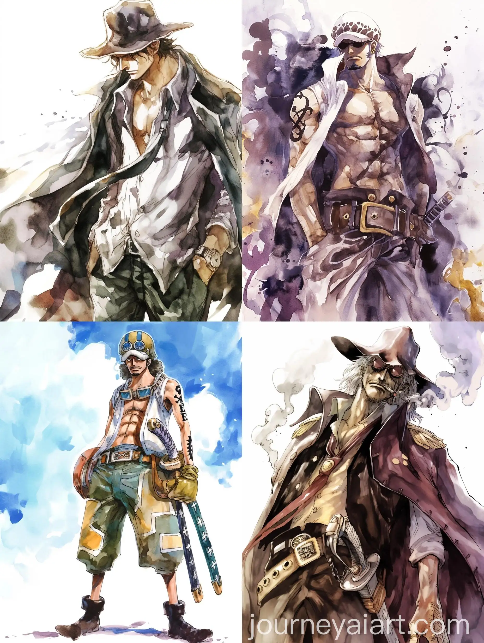Man-in-Watercolor-Manga-Portrait-from-One-Piece-by-Eiichiro-Oda