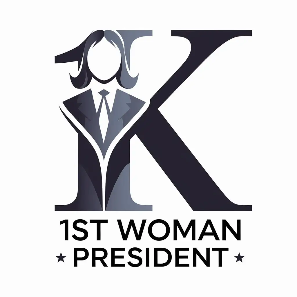 LOGO Design for 1st Woman President Vector Logo with KH Symbol for the Internet Industry