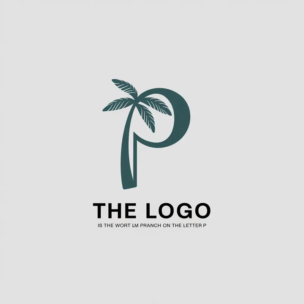 LOGO Design For Minimalistic Vector Design with Palm Branch Symbol