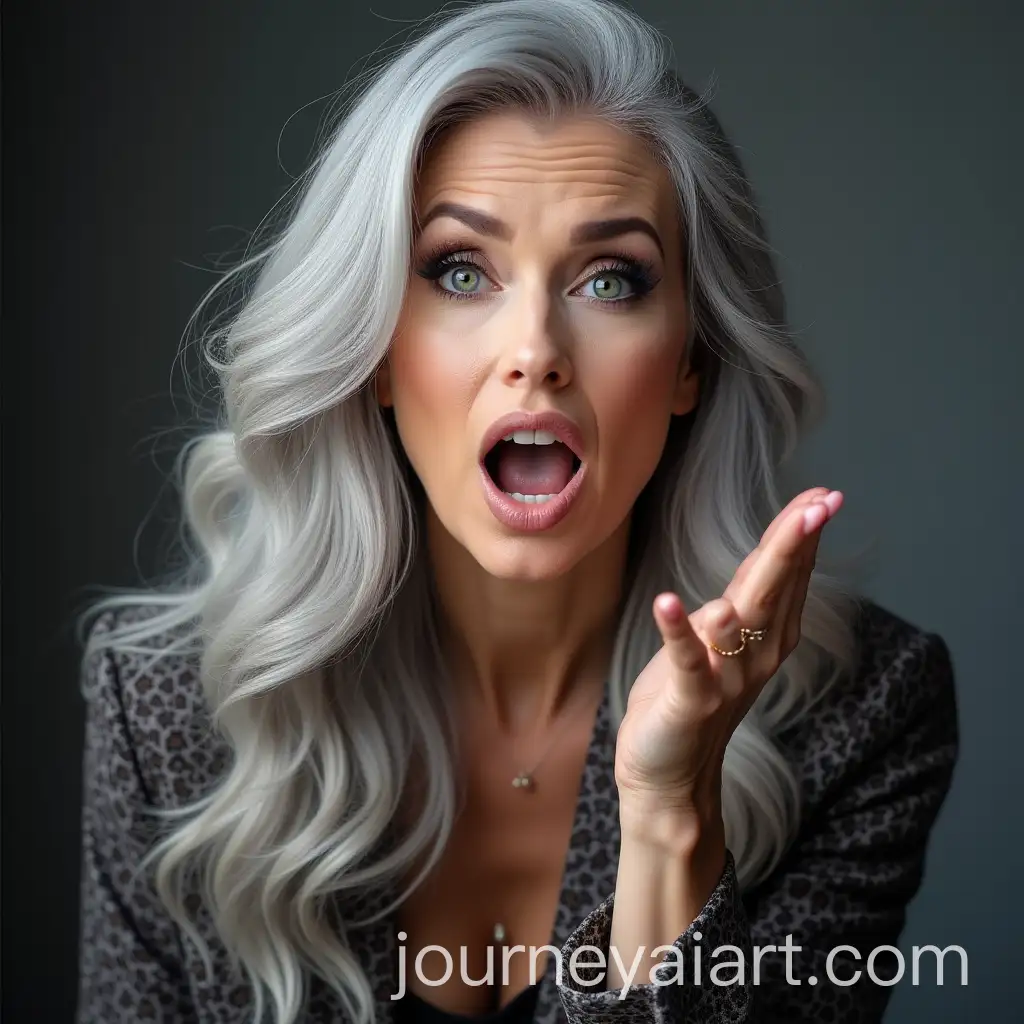 Portrait-of-a-Beautiful-70YearOld-Woman-with-Long-Gray-Hair-Bright-Makeup-and-Expressive-Gesture