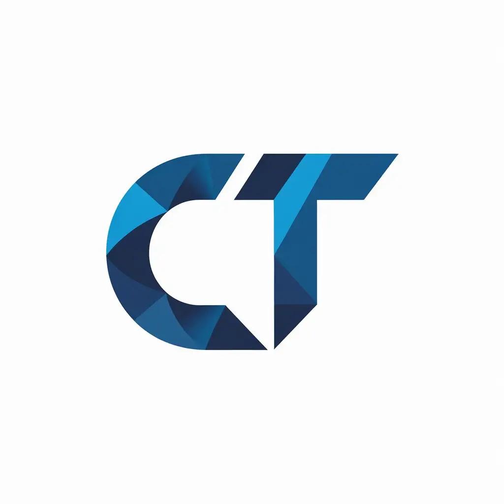 a vector logo design,with the text "CT", main symbol:Letter CT, logo, technology company, logo vector, simple, no realistic details, flat, simple, white background,complex,be used in Internet industry,clear background