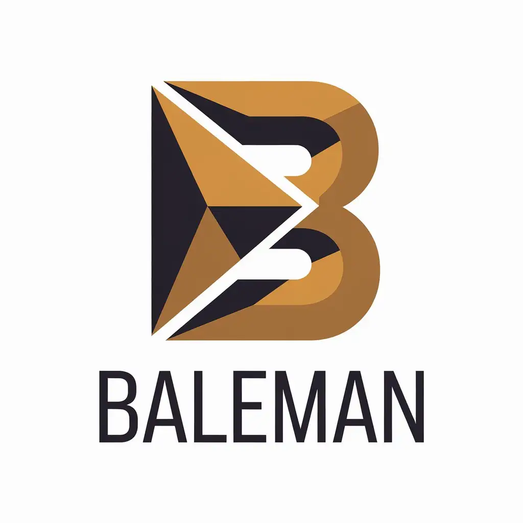 a vector logo design,with the text "B", main symbol:BALEMAN,Moderate,clear background