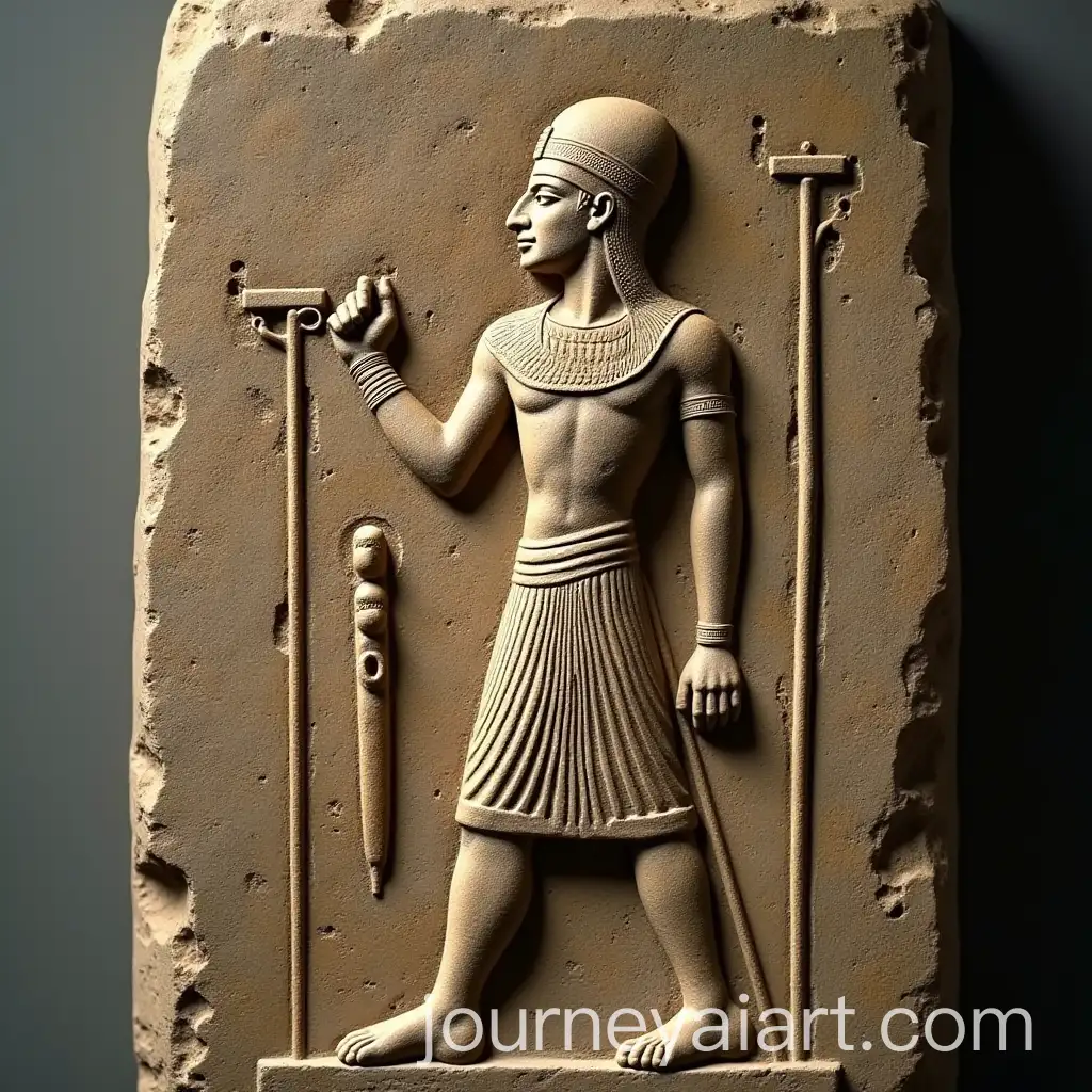 Babylonian-King-in-Basalt-Sculpture-Holding-Scepter