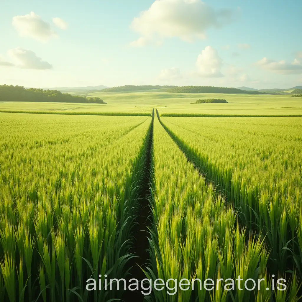 Lush-Agricultural-Fields-of-Crops-Under-a-Clear-Sky