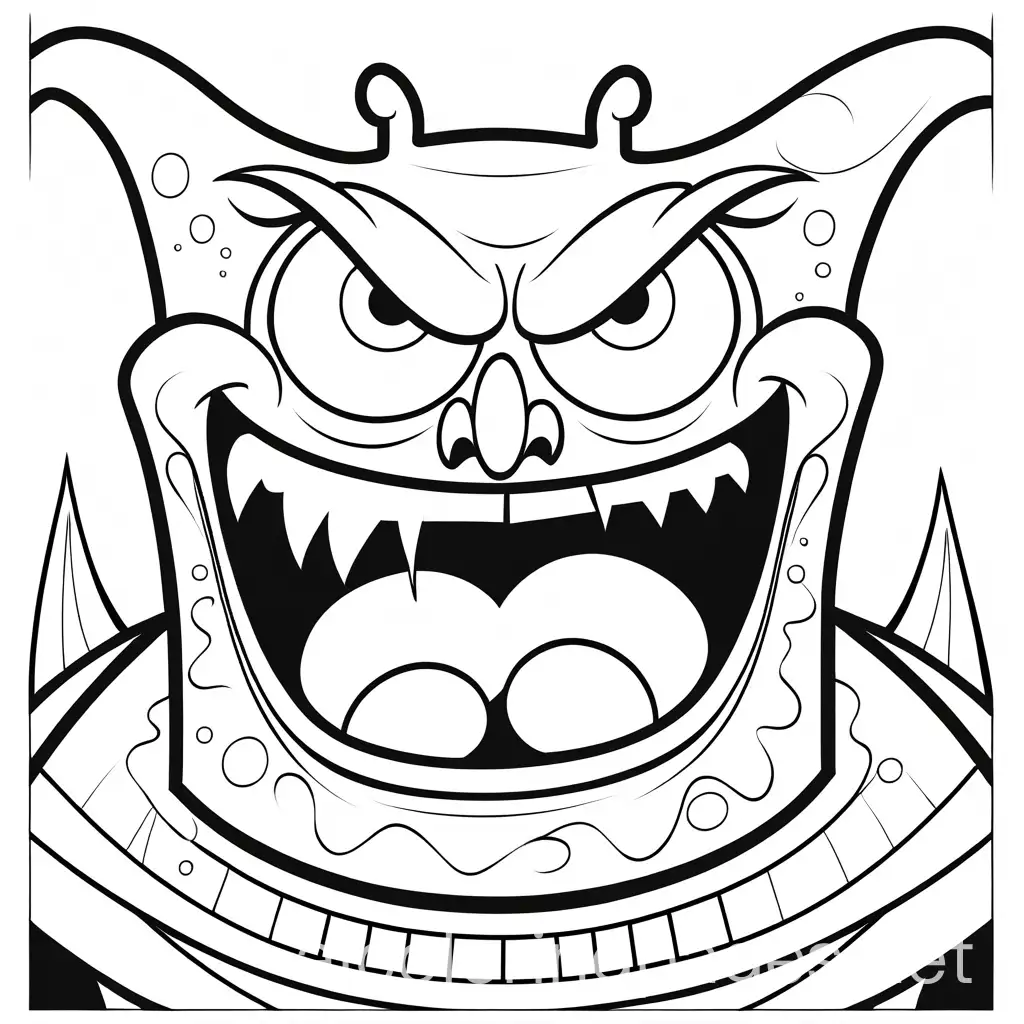 SpongeBob-Squarepants-Scary-Monster-Coloring-Page