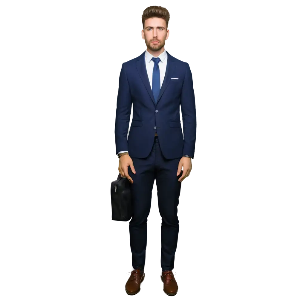 PNG-Image-of-a-Professional-Shirt-with-Blue-Tie-and-Dark-Blue-Coat-for-Versatile-Use