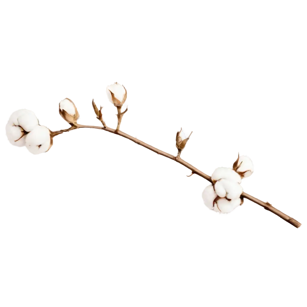 Cotton-Branch-PNG-Image-HighQuality-Transparent-Background-for-Versatile-Use