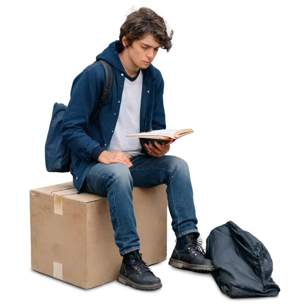 Dirty-Homeless-Young-Man-Reading-a-Book-PNG-Raw-Realism-Depicted-in-HighQuality-Image-Format