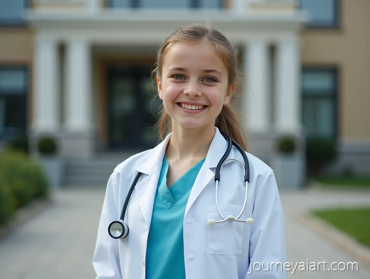 Female-Doctor-Standing-in-FrontGirl-doctor-in-Nis-of-Niska-Tvrdjava-and-Medical-Faculty-in-Nis-Serbia