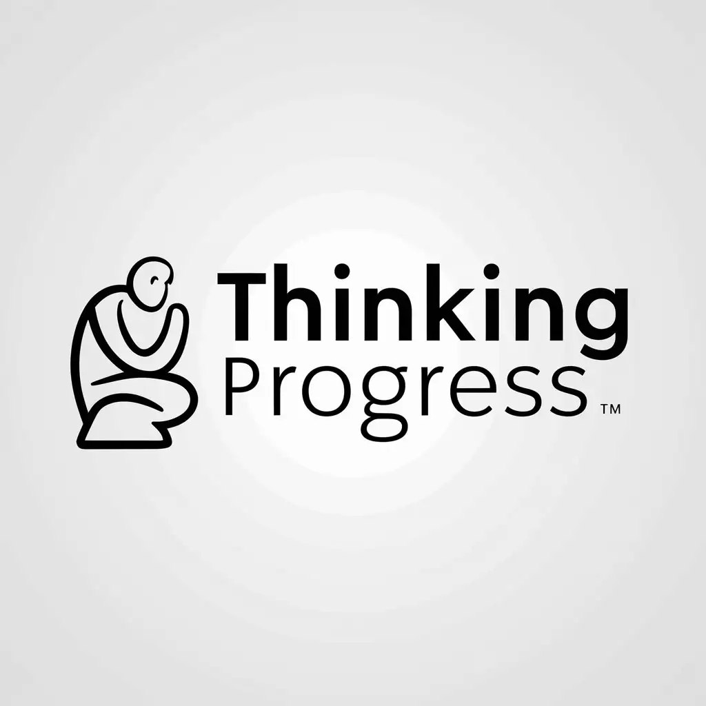 LOGO Design for Thinking Progress Thinker Symbol with Clear Background for Education Industry