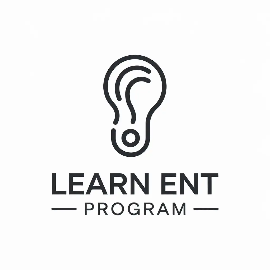 LOGO Design for LEARN ENT Program Minimalistic Ear Nose Throat Symbol for Medical Dental Industry