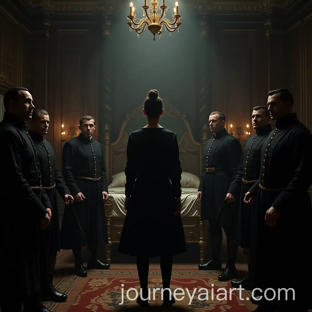 Defiant-Woman-Protecting-Emperor-Pavel-I-in-Dark-Royal-Bedchamber