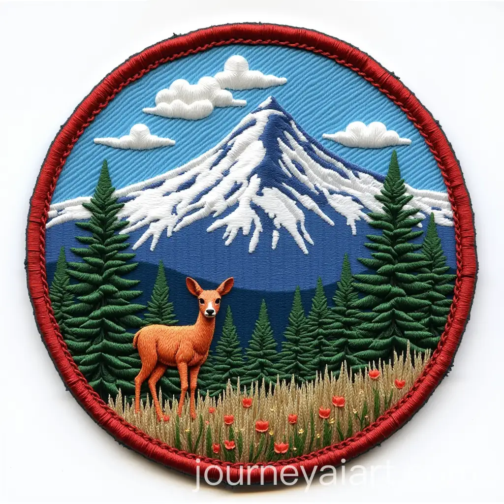 Patch-Design-Featuring-Nevado-de-Cocuy-with-Fawn-and-Frailejon-in-Snowy-Mountain-Setting